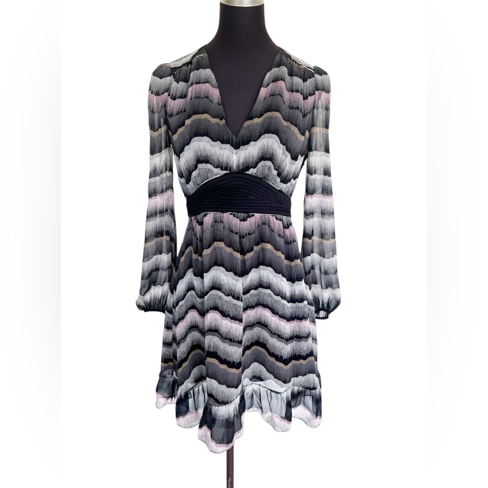 Diane von Furstenberg Women's Lizbeth Silk Dress Encore Wildrose/ Black Size 6